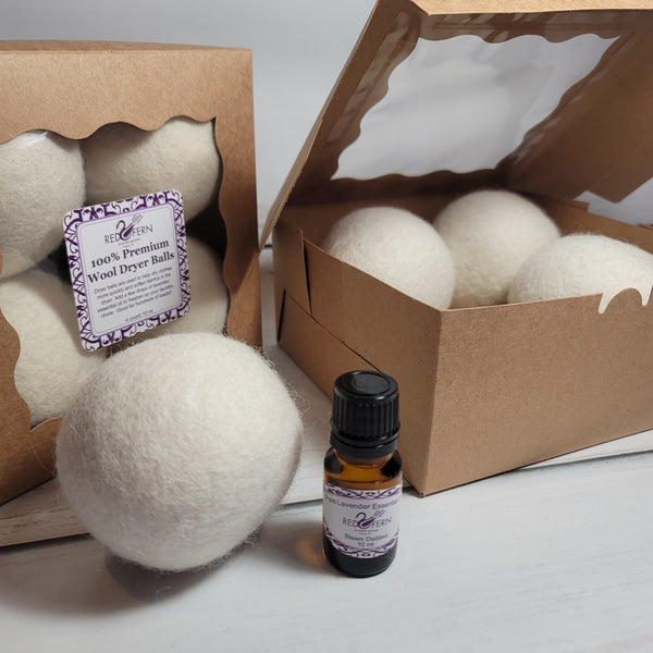 Eco Dryer Balls and Organic Lavender Essential Oil Bundle